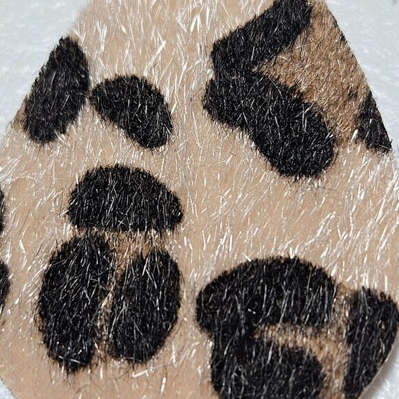 Boho Leopard Print Earrings Faux Horse Hair Hide Dangle Drop Fashion Jewelry - Picture 3 of 4